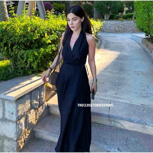 Zara Navy Halter Maxi Dress - Picture 7 of 16